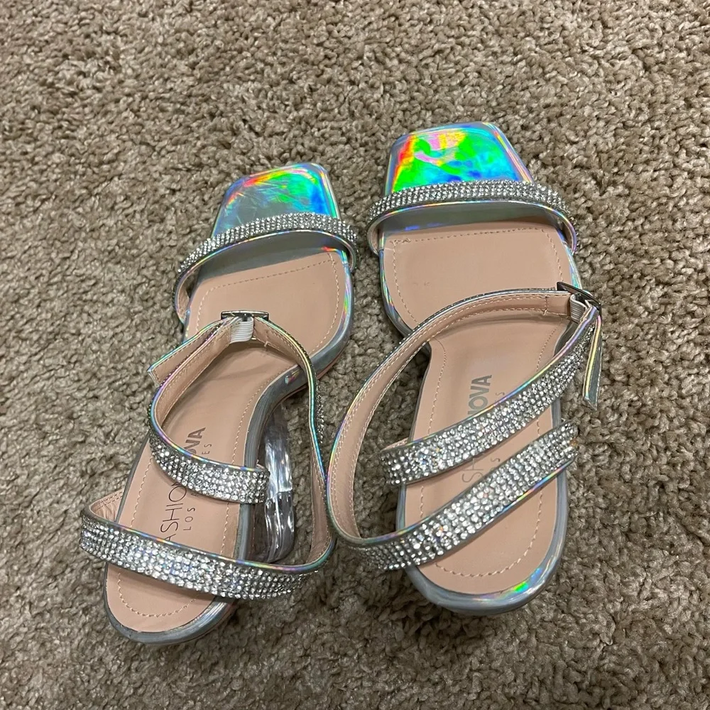 Fashion Nova Silver Color Wedge Heels - Picture 8 of 11